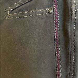Pikeur Shiva Gray Full Seat Breeches with Dark Pink Stitching size 38